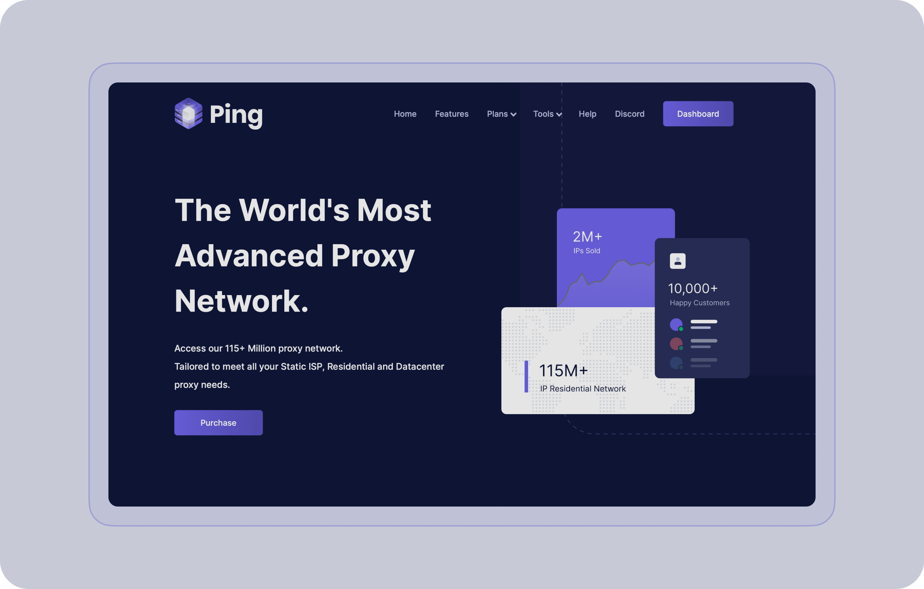 SaaS-розробка та редизайн веб застосунку для Ping Proxies - goodface.agency