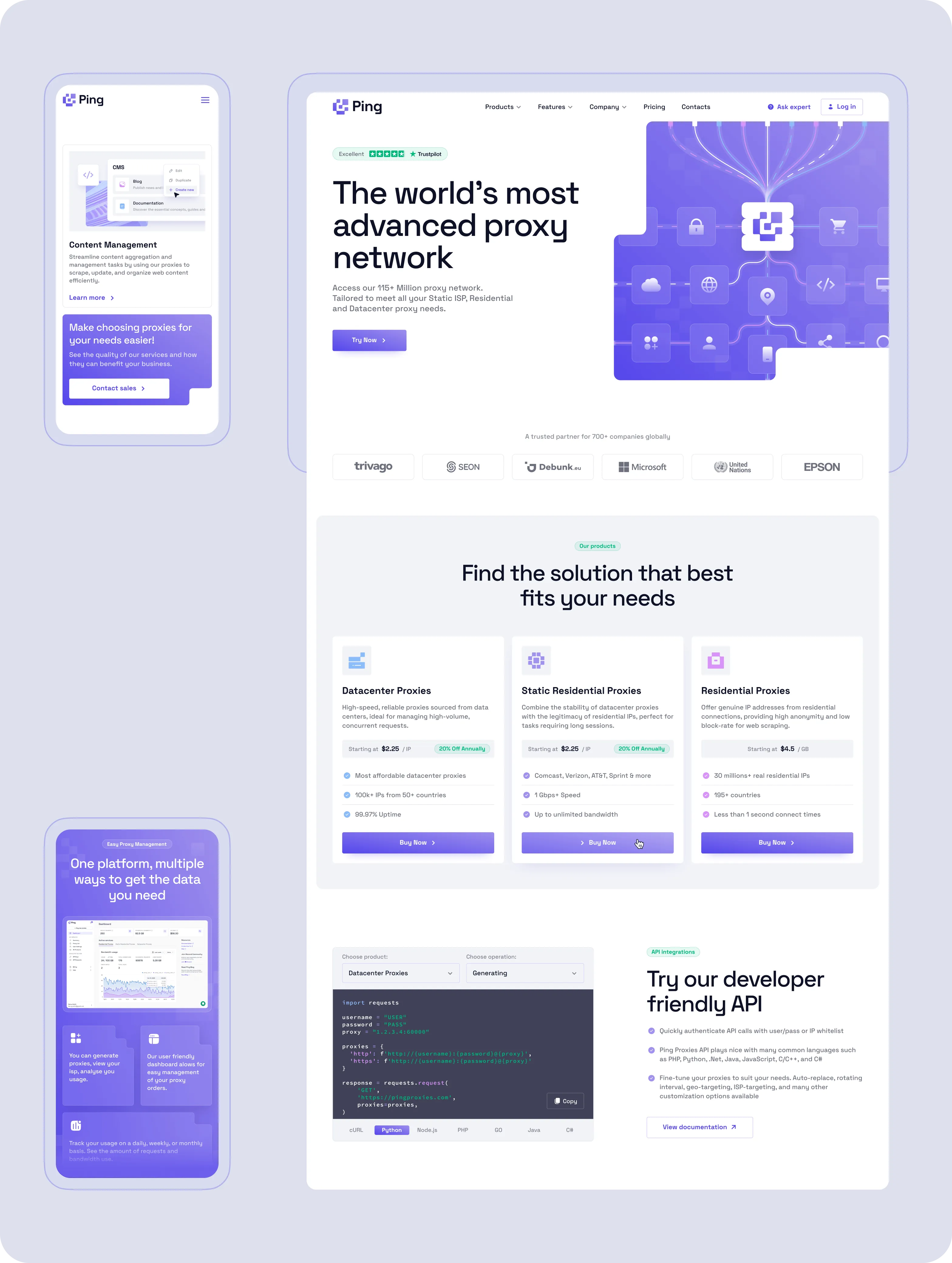 SaaS-розробка та редизайн веб застосунку для Ping Proxies - goodface.agency