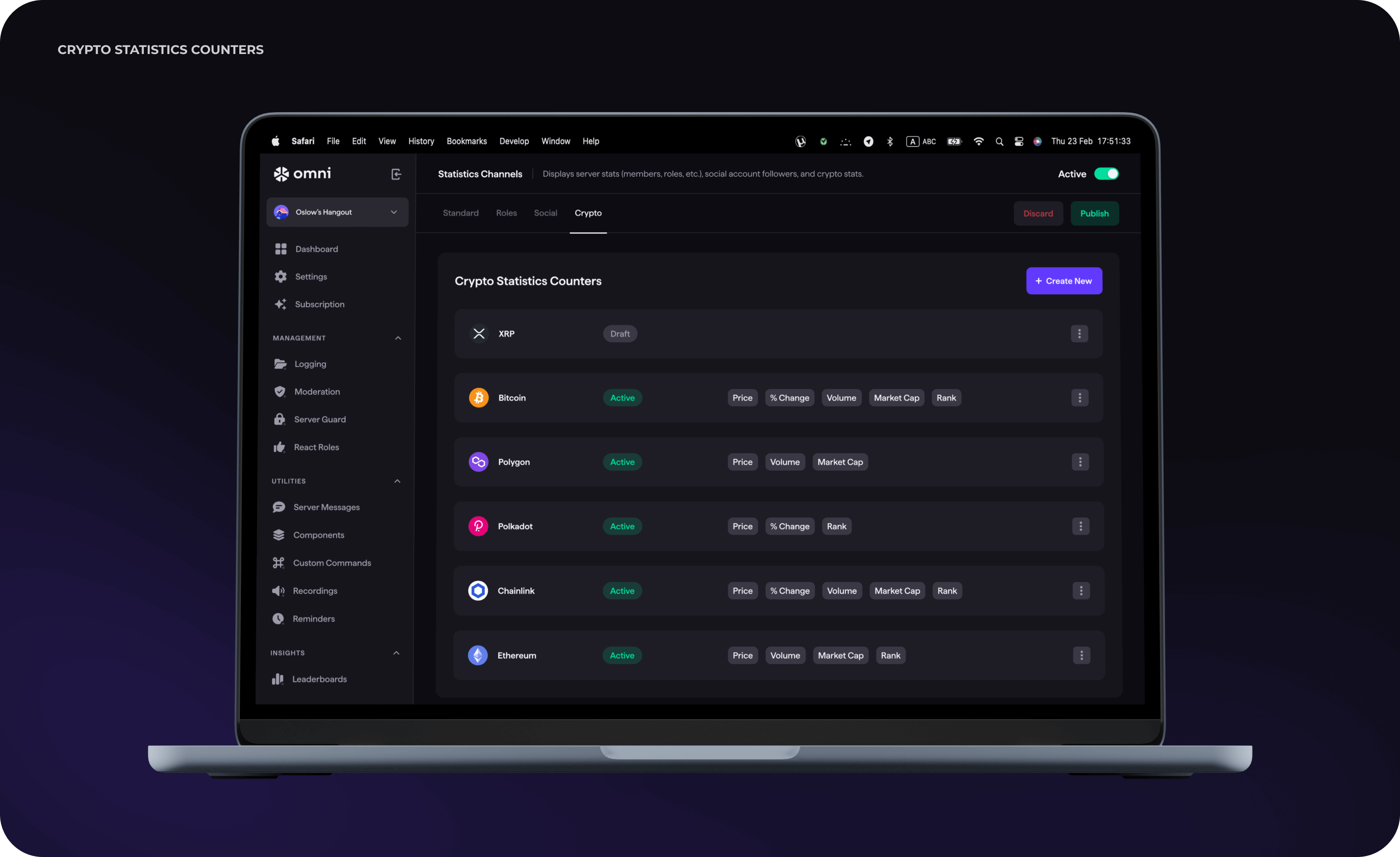 UX/UI design & web development for Discord server management - goodface.agency