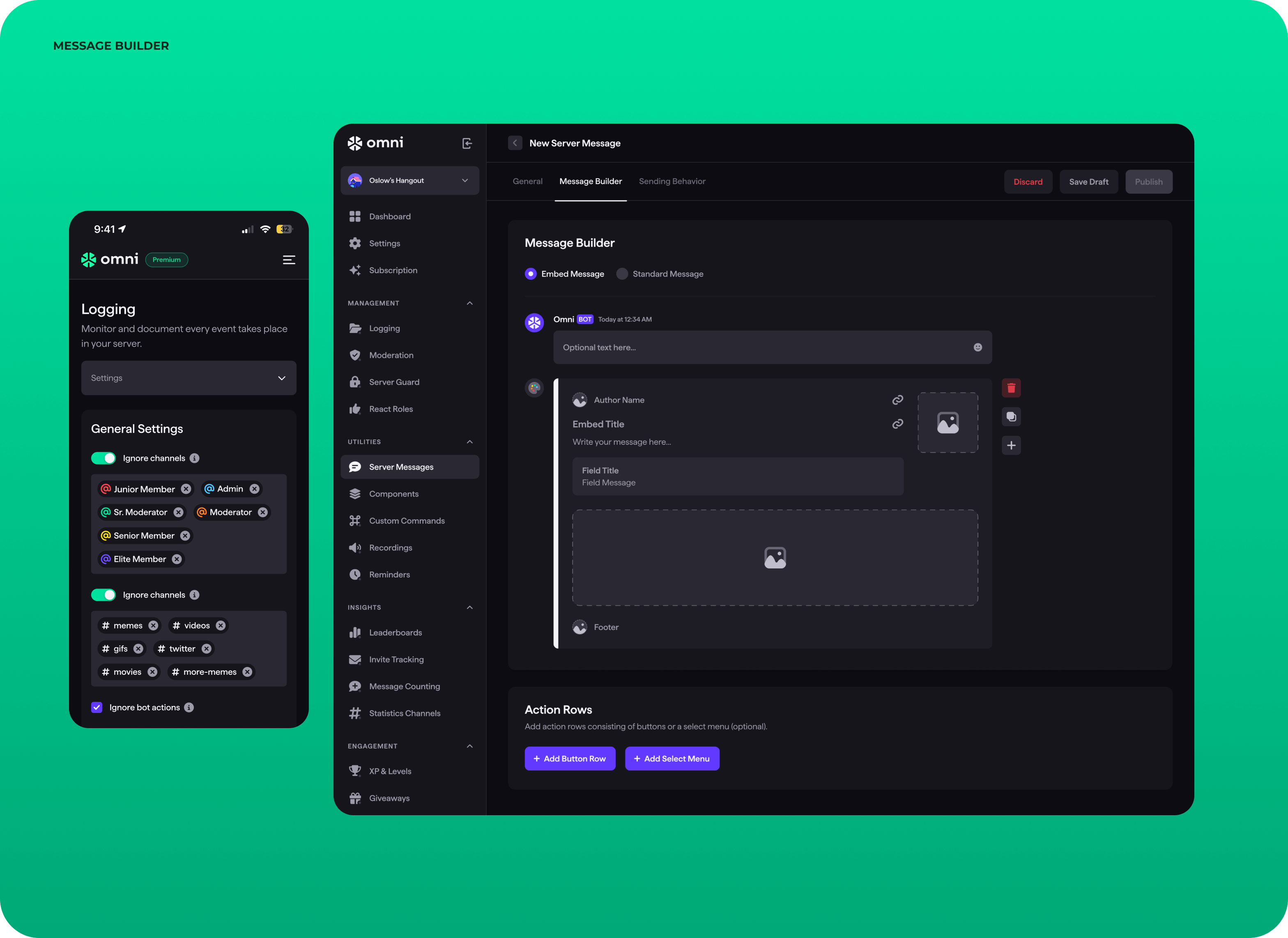 UX/UI design & web development for Discord server management - goodface.agency