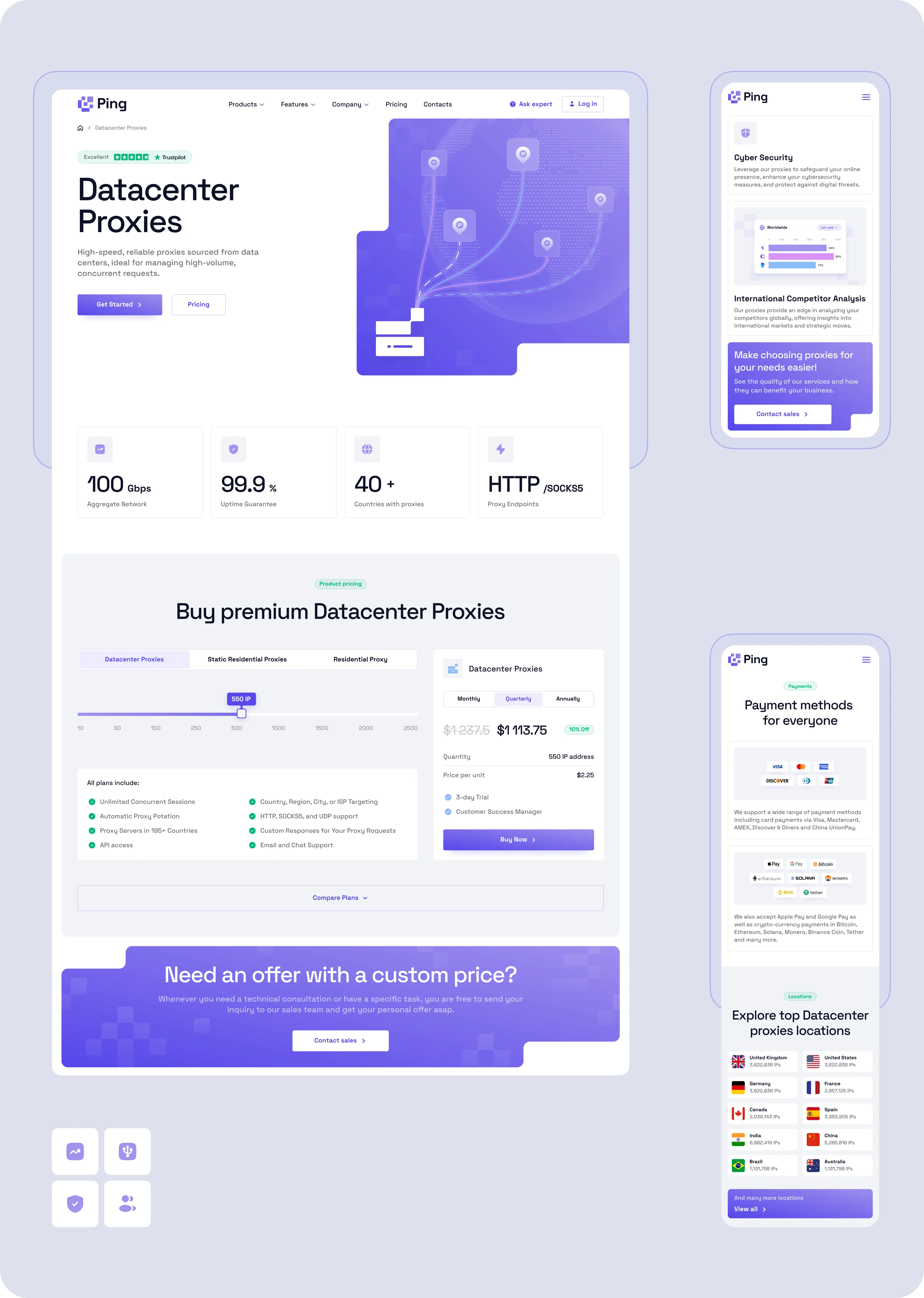SaaS-розробка та редизайн веб застосунку для Ping Proxies - goodface.agency