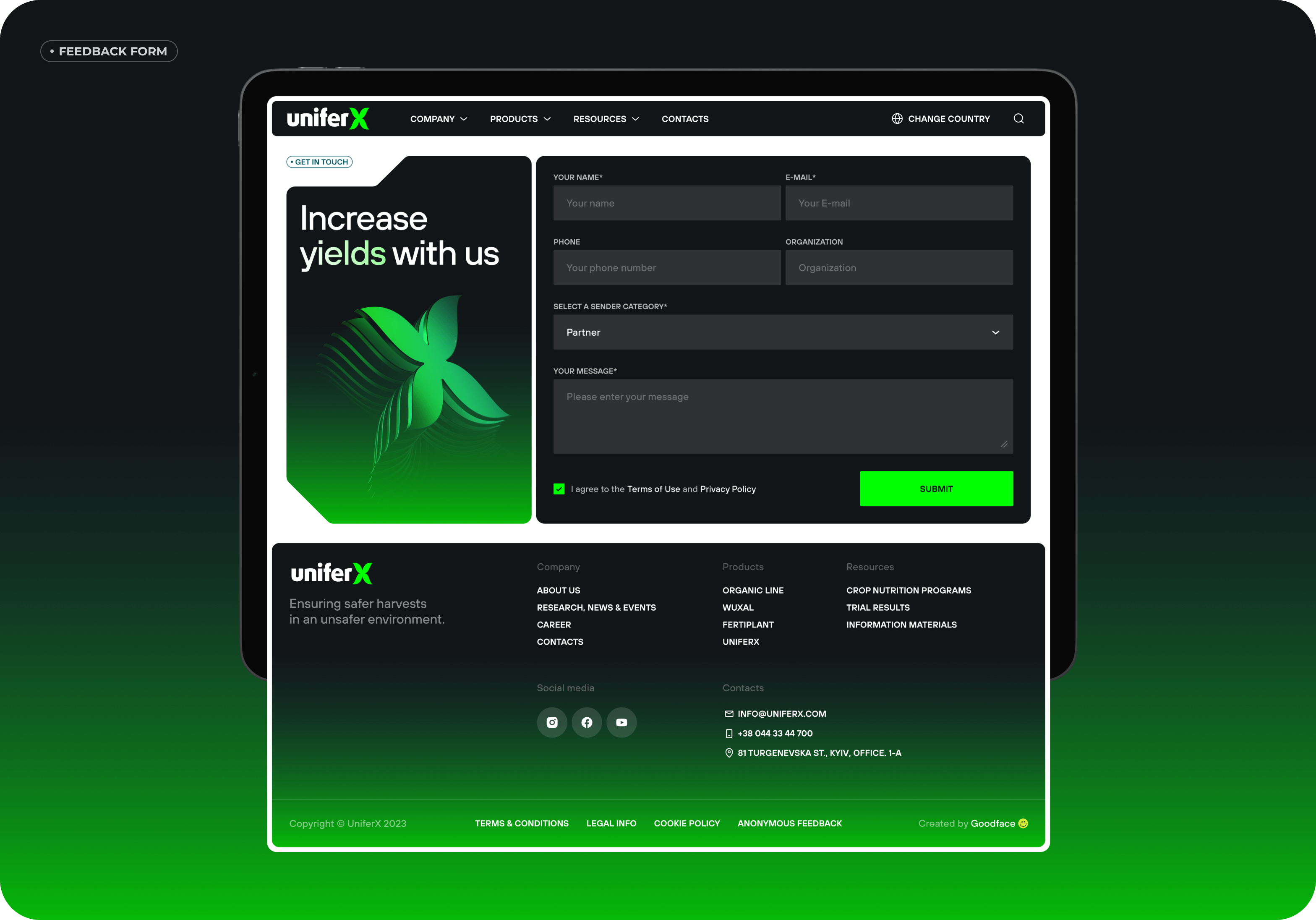 UX/UI дизайн і веб розробка для агротехнологічного підприємства - goodface.agency