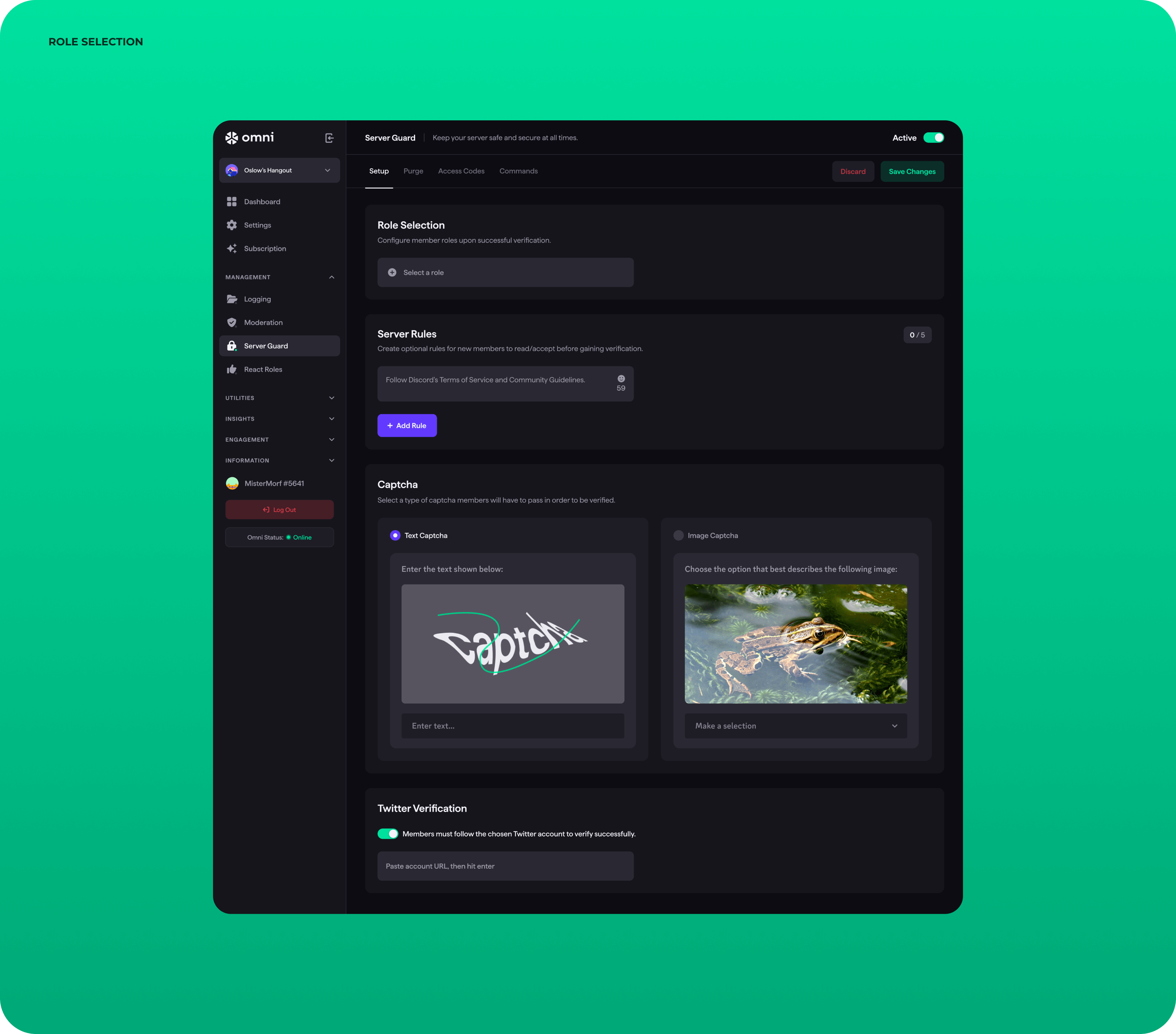 UX/UI design & web development for Discord server management - goodface.agency