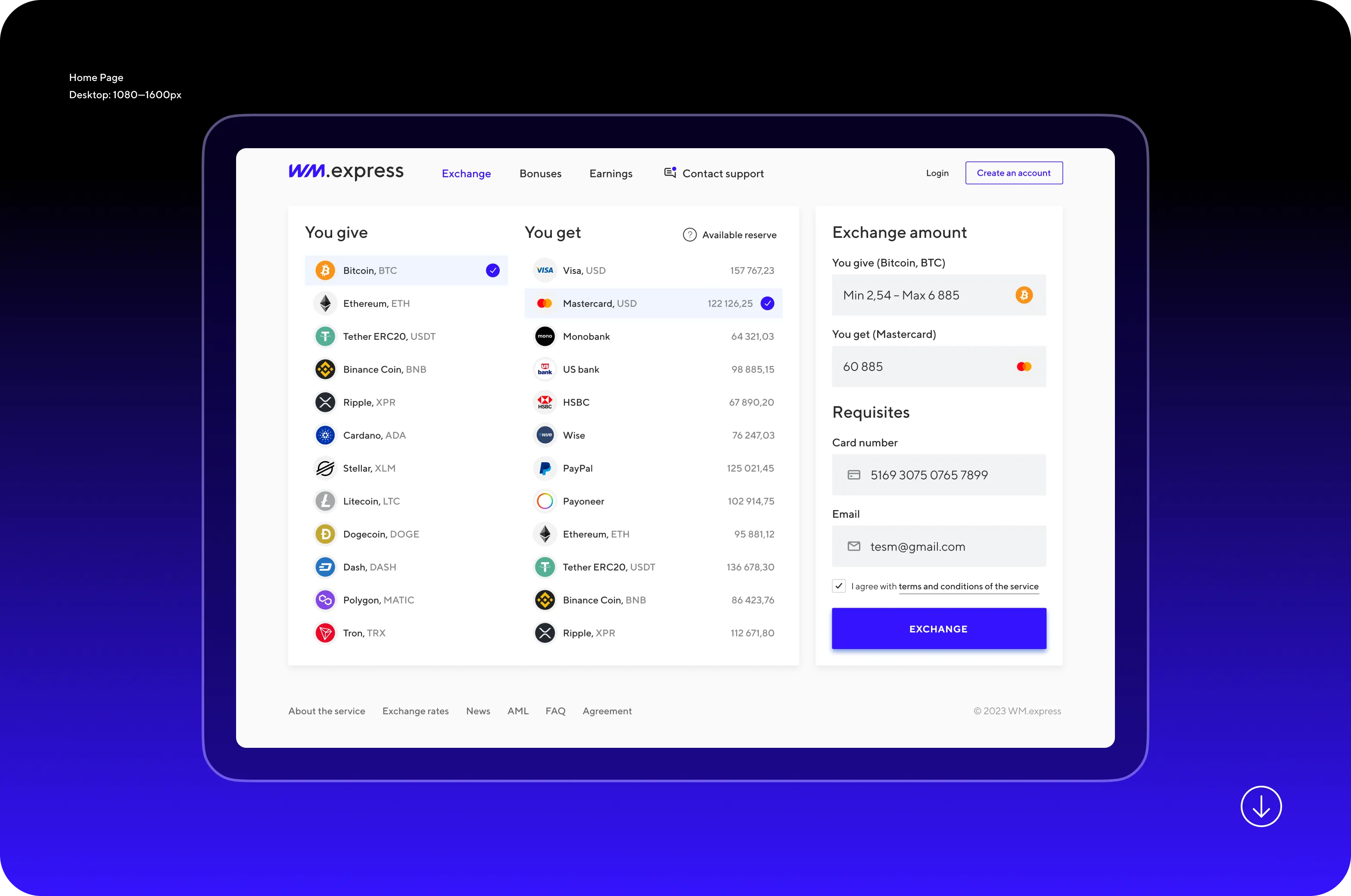 UX/UI Design for Digital Currency Exchange Platform - goodface.agency