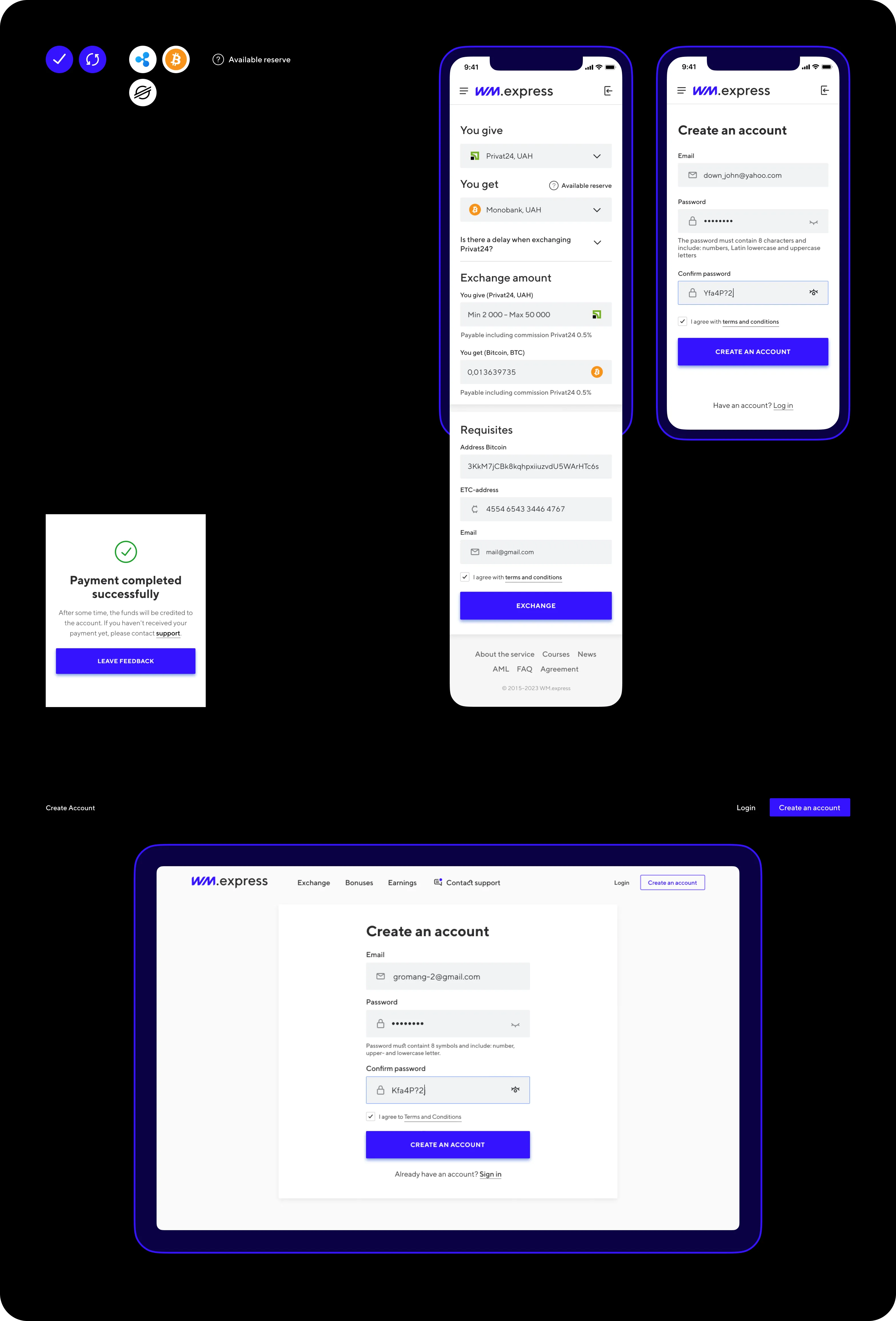 UX/UI Design for Digital Currency Exchange Platform - goodface.agency