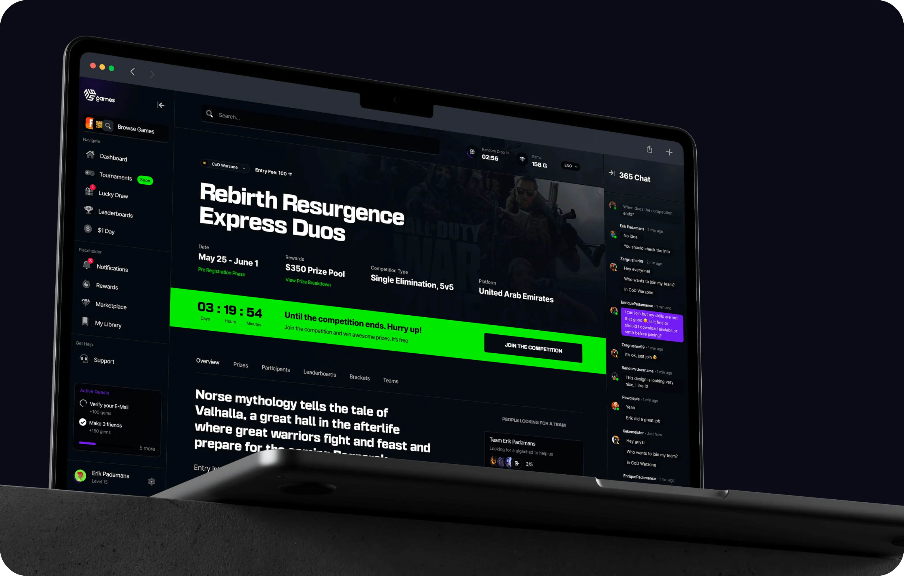 eSports platform development & website design - goodface.agency