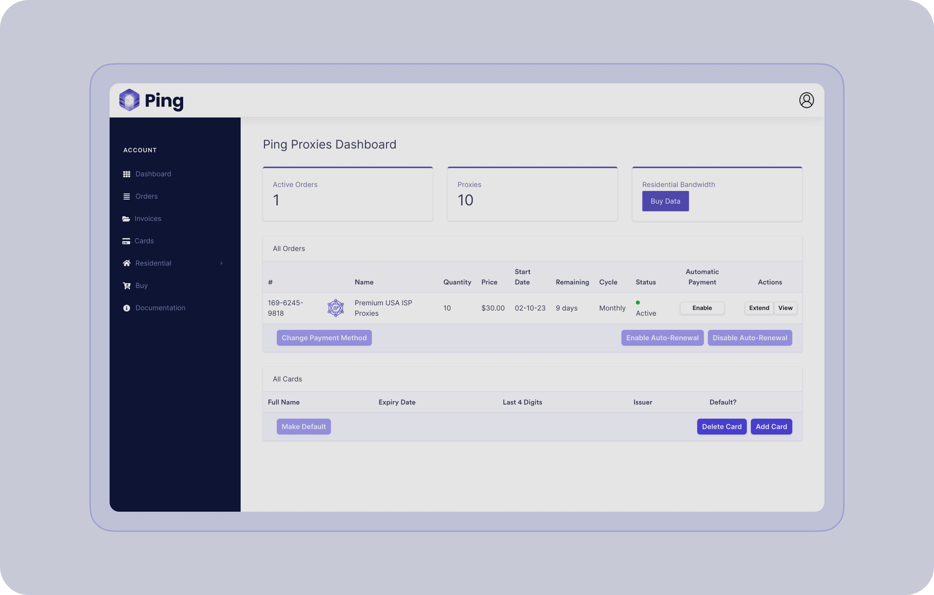 SaaS-розробка та редизайн веб застосунку для Ping Proxies - goodface.agency