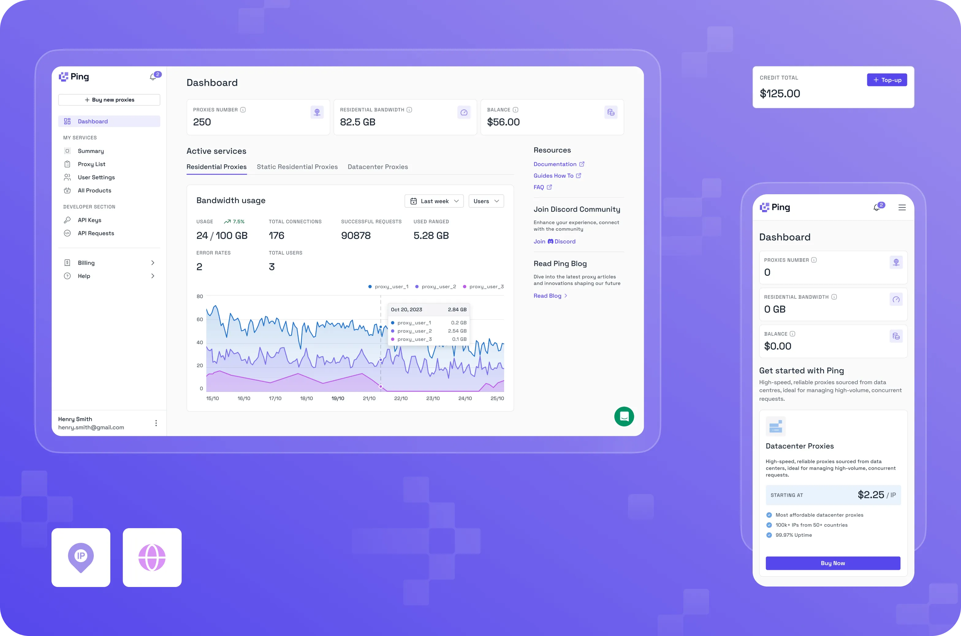 SaaS-розробка та редизайн веб застосунку для Ping Proxies - goodface.agency