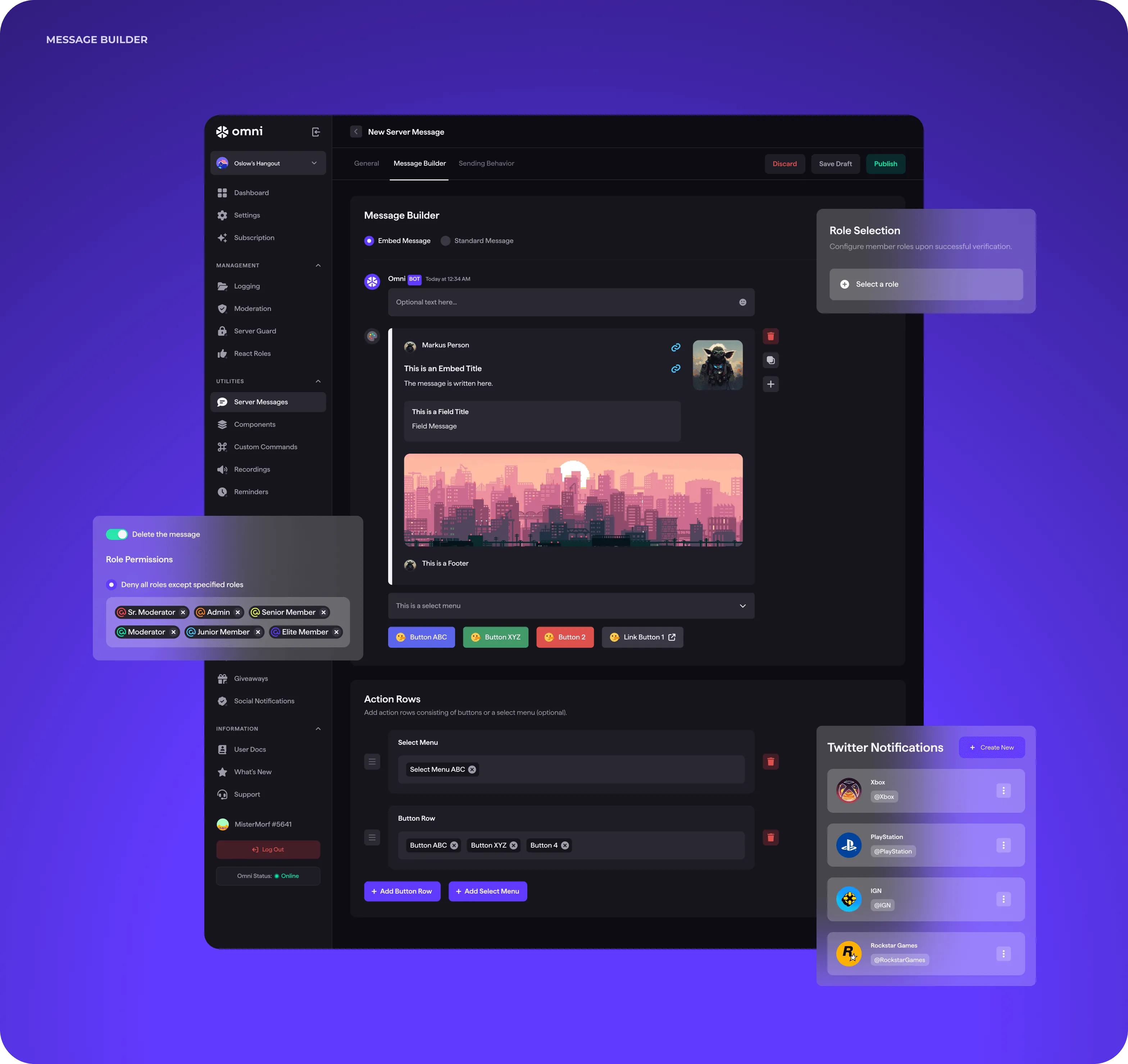 UX/UI design & web development for Discord server management - goodface.agency