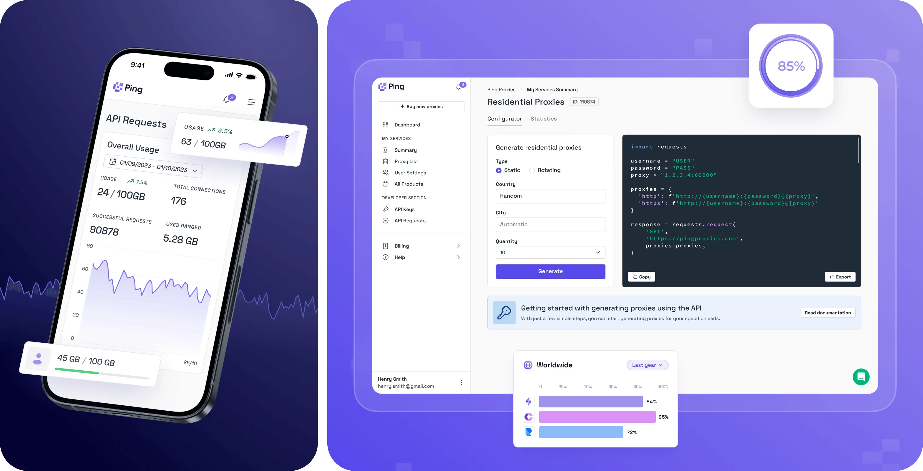 SaaS-розробка та редизайн веб застосунку для Ping Proxies - goodface.agency