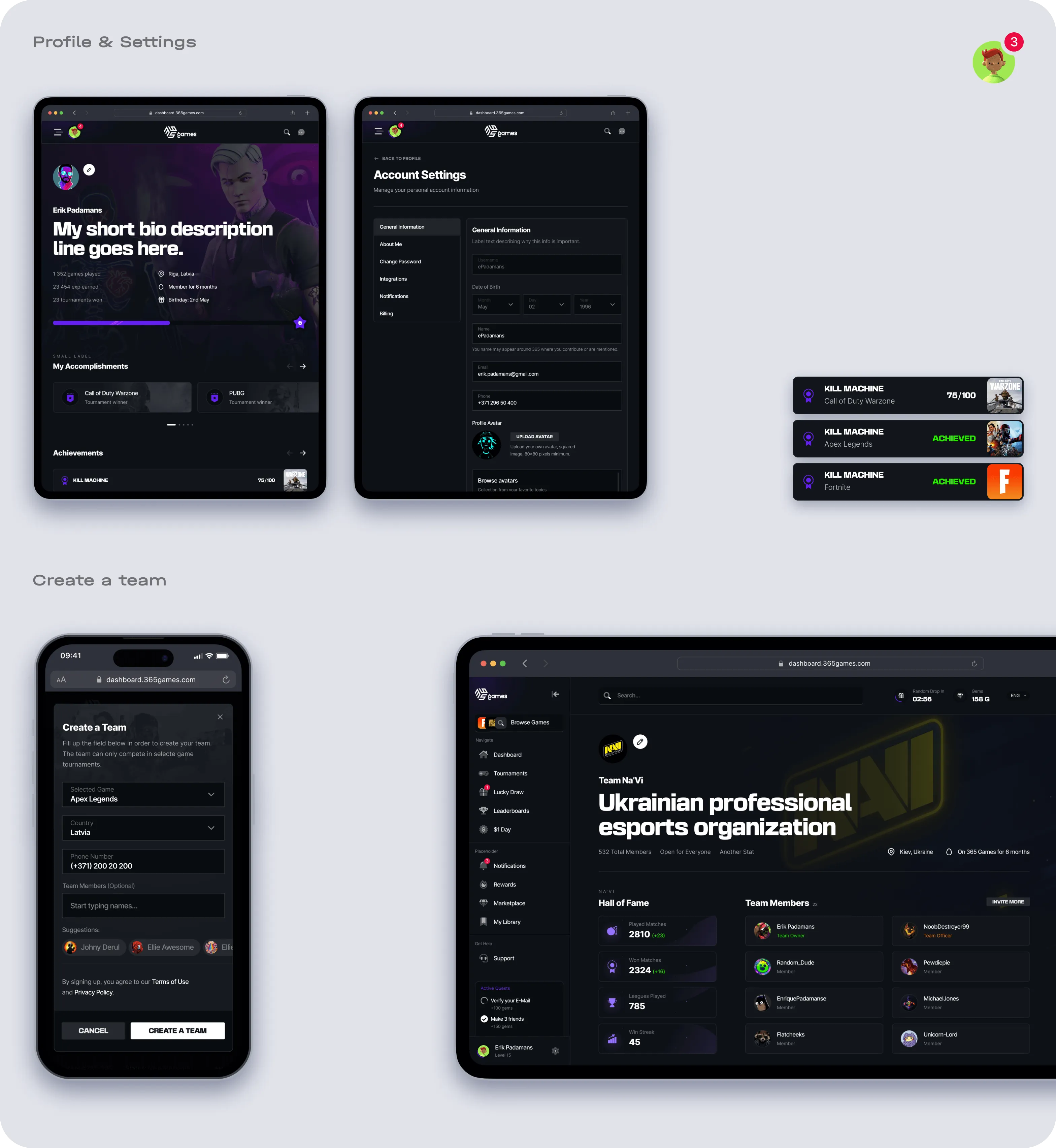 eSports platform development & website design - goodface.agency
