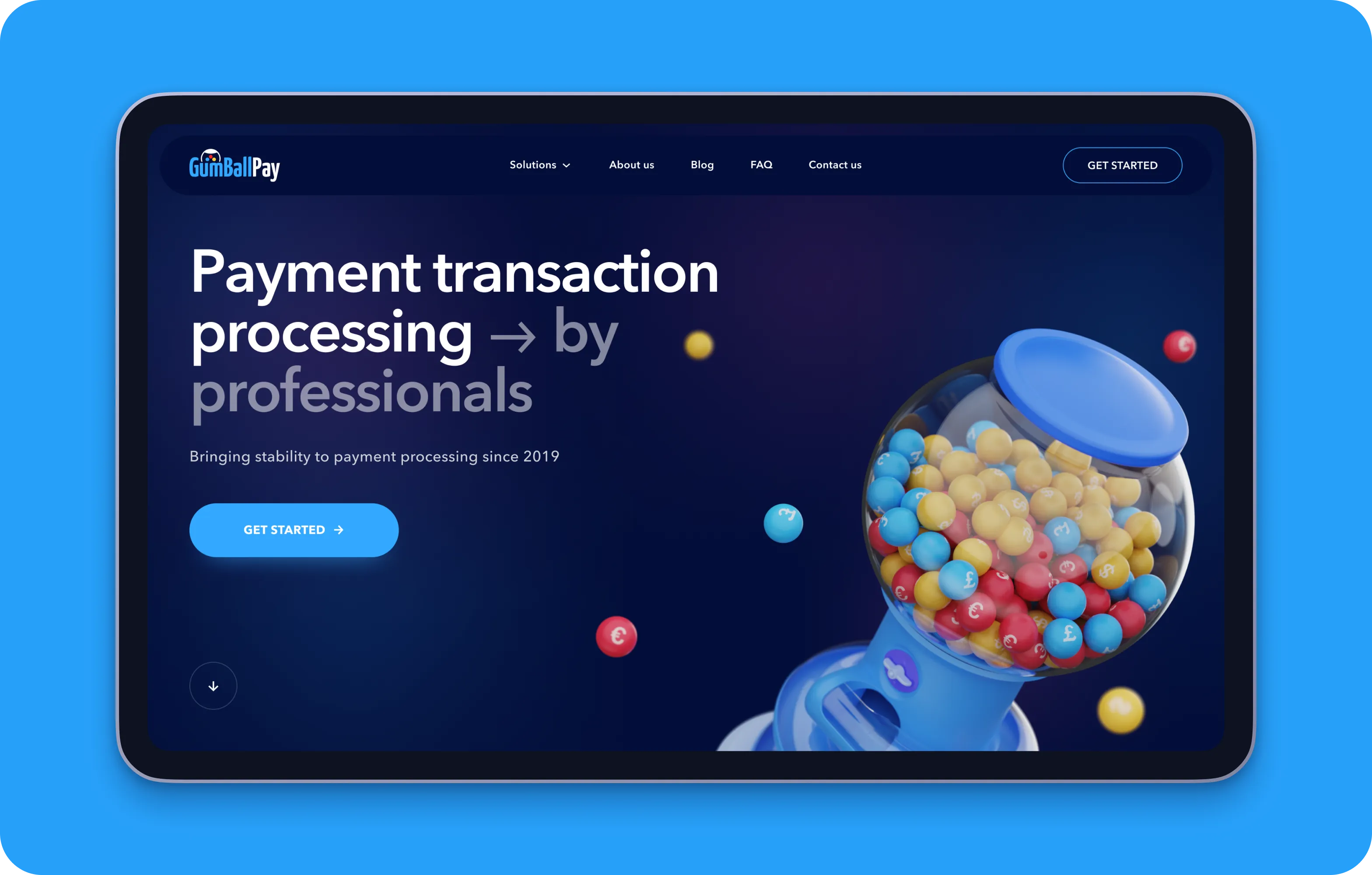 Редизайн і розробка фінтех-сайту для GumBallPay - goodface.agency