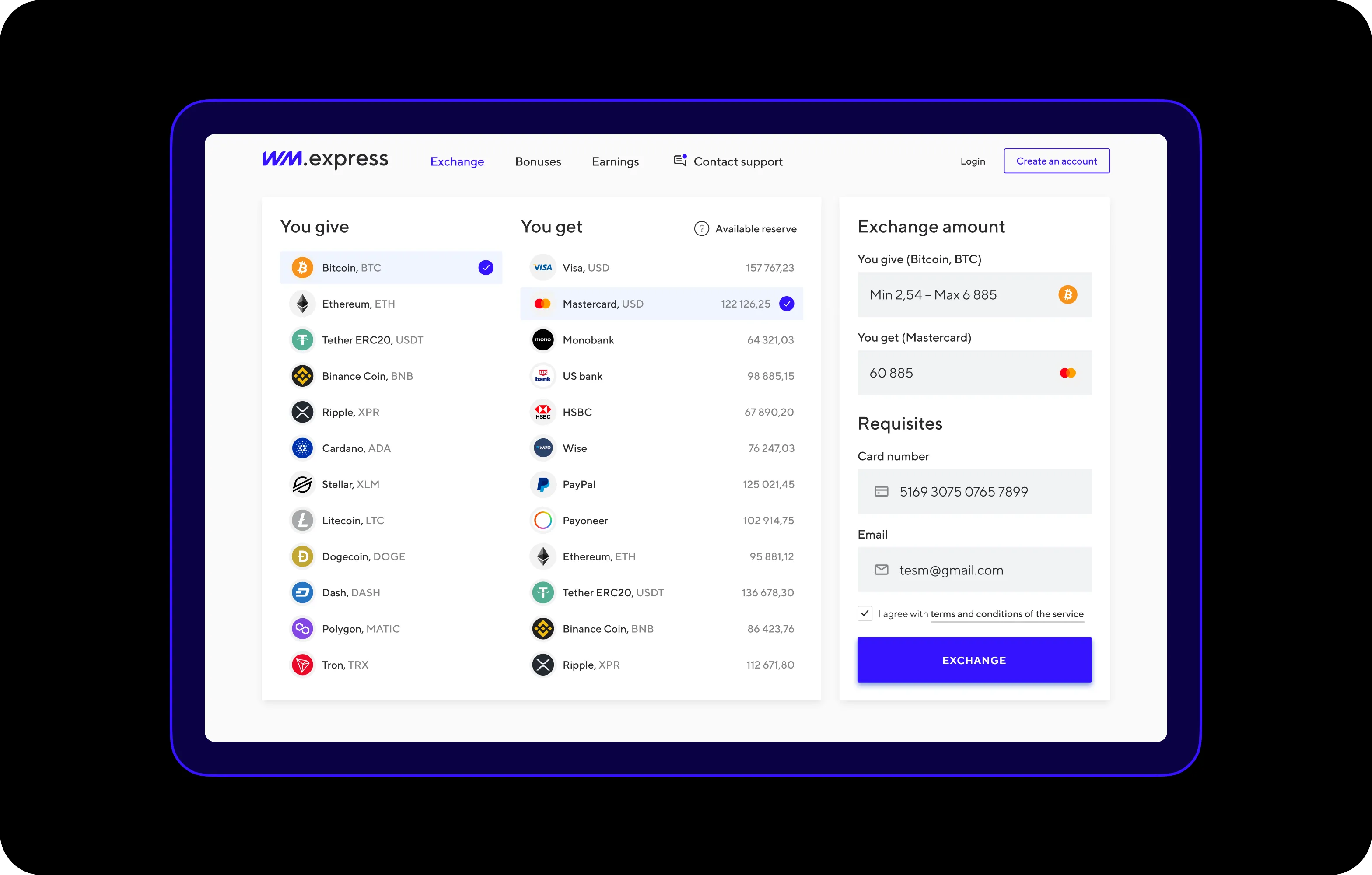 UX/UI Design for Digital Currency Exchange Platform - goodface.agency