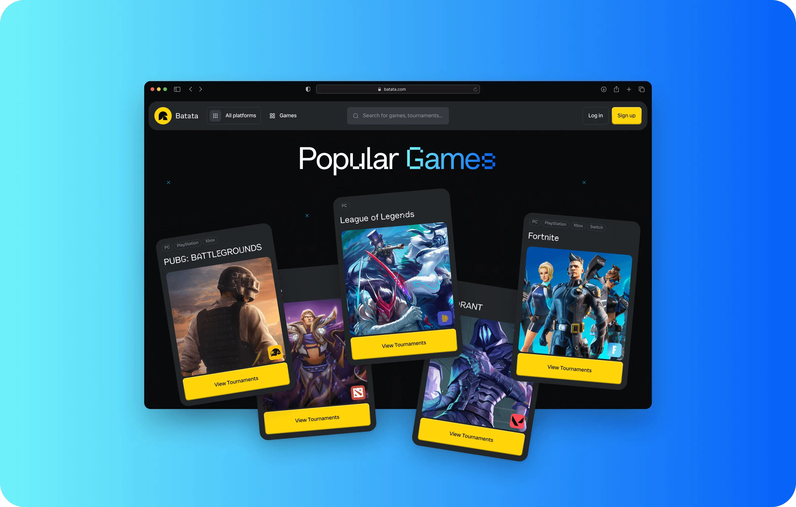 UX/UI дизайн для eSports платформи Batata - goodface.agency