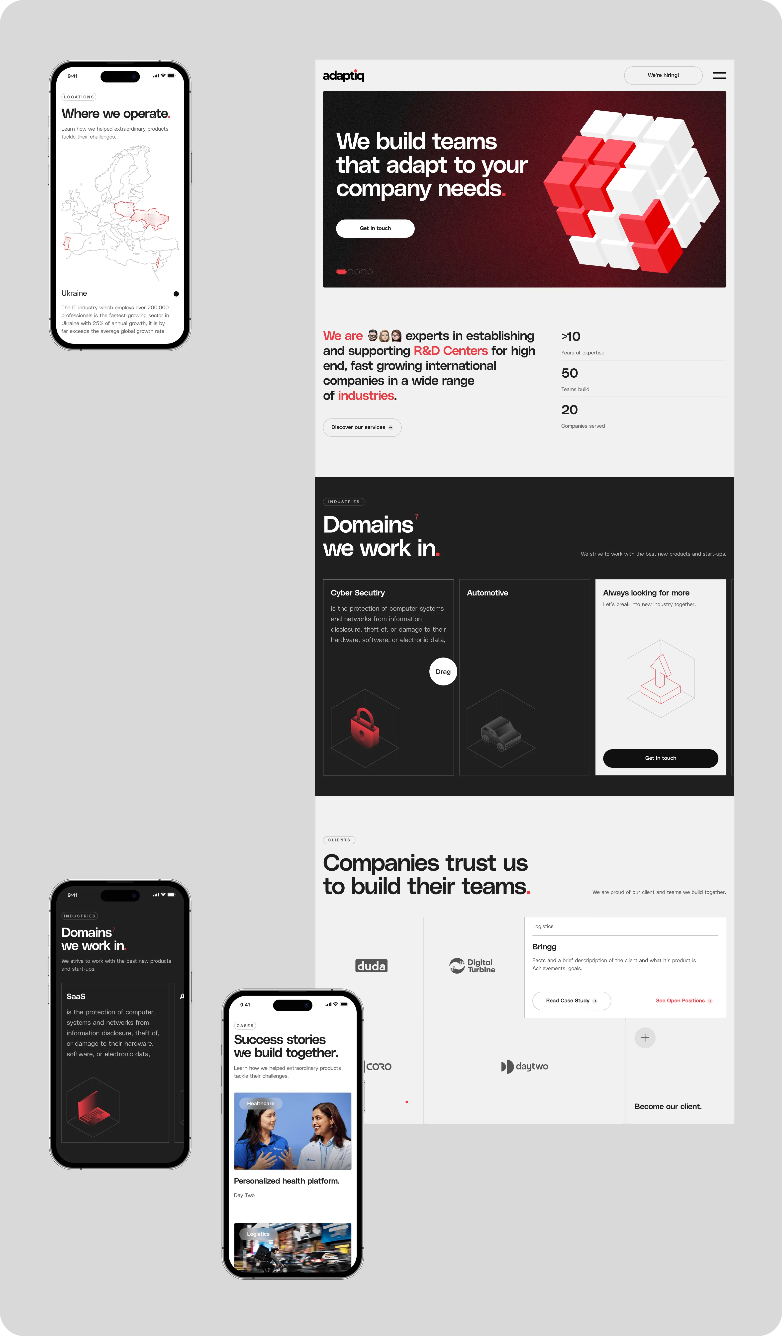 Corporate website design & development for an international IT company - goodface.agency