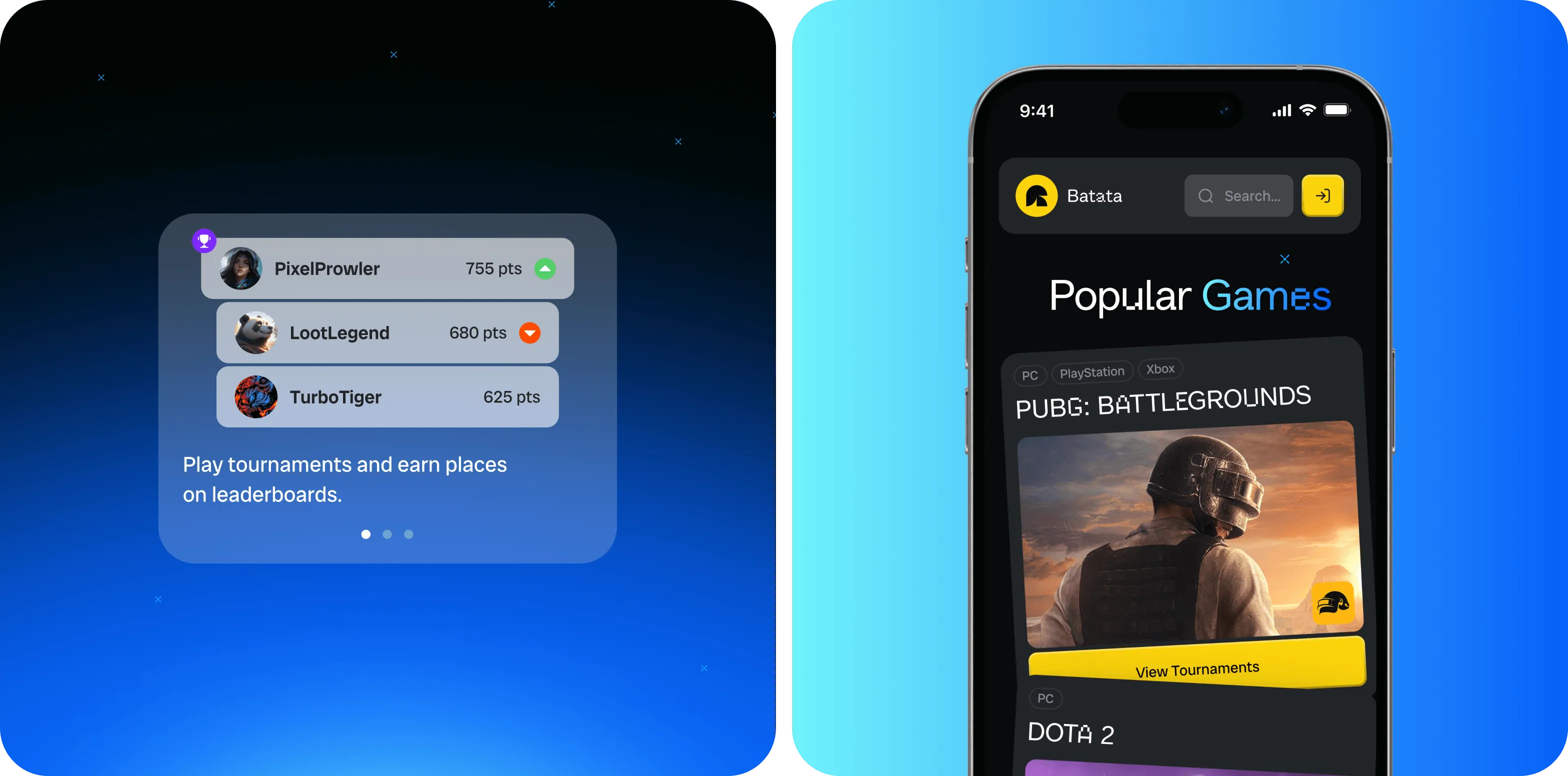 UX/UI дизайн для eSports платформи Batata - goodface.agency