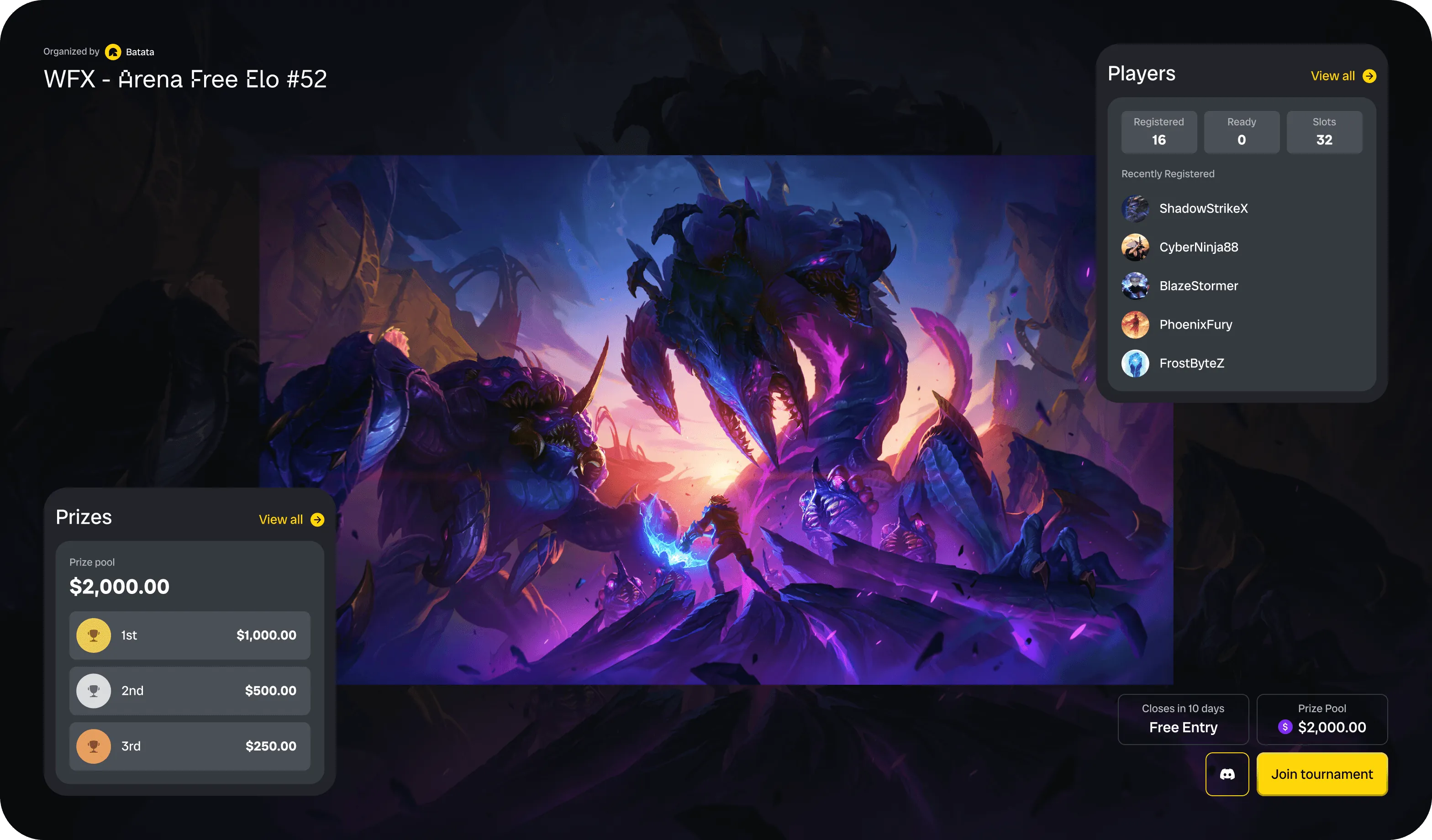 UX/UI дизайн для eSports платформи Batata - goodface.agency