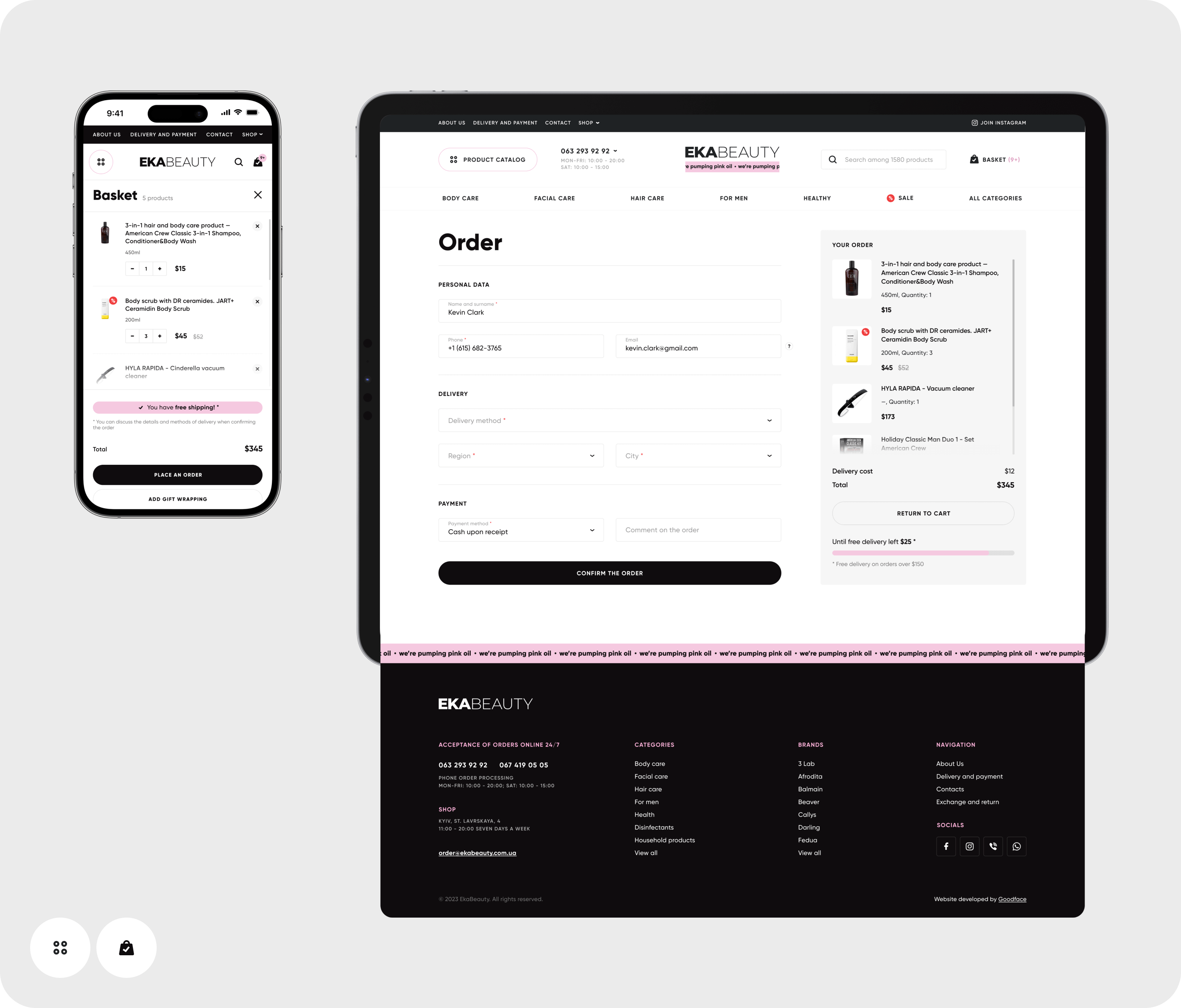 Bespoke website design & development for Cosmetics Brand - goodface.agency
