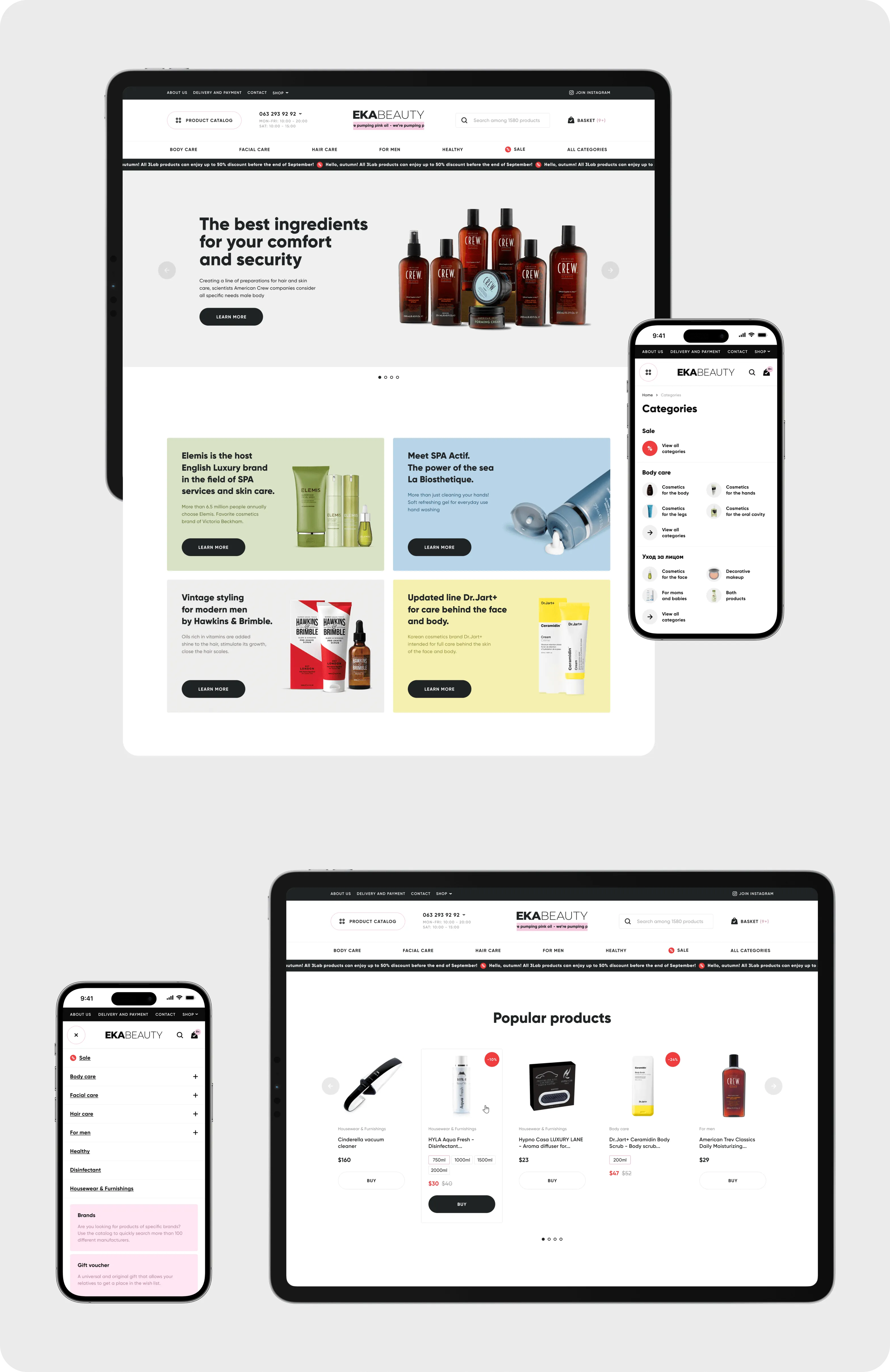 Bespoke website design & development for Cosmetics Brand - goodface.agency