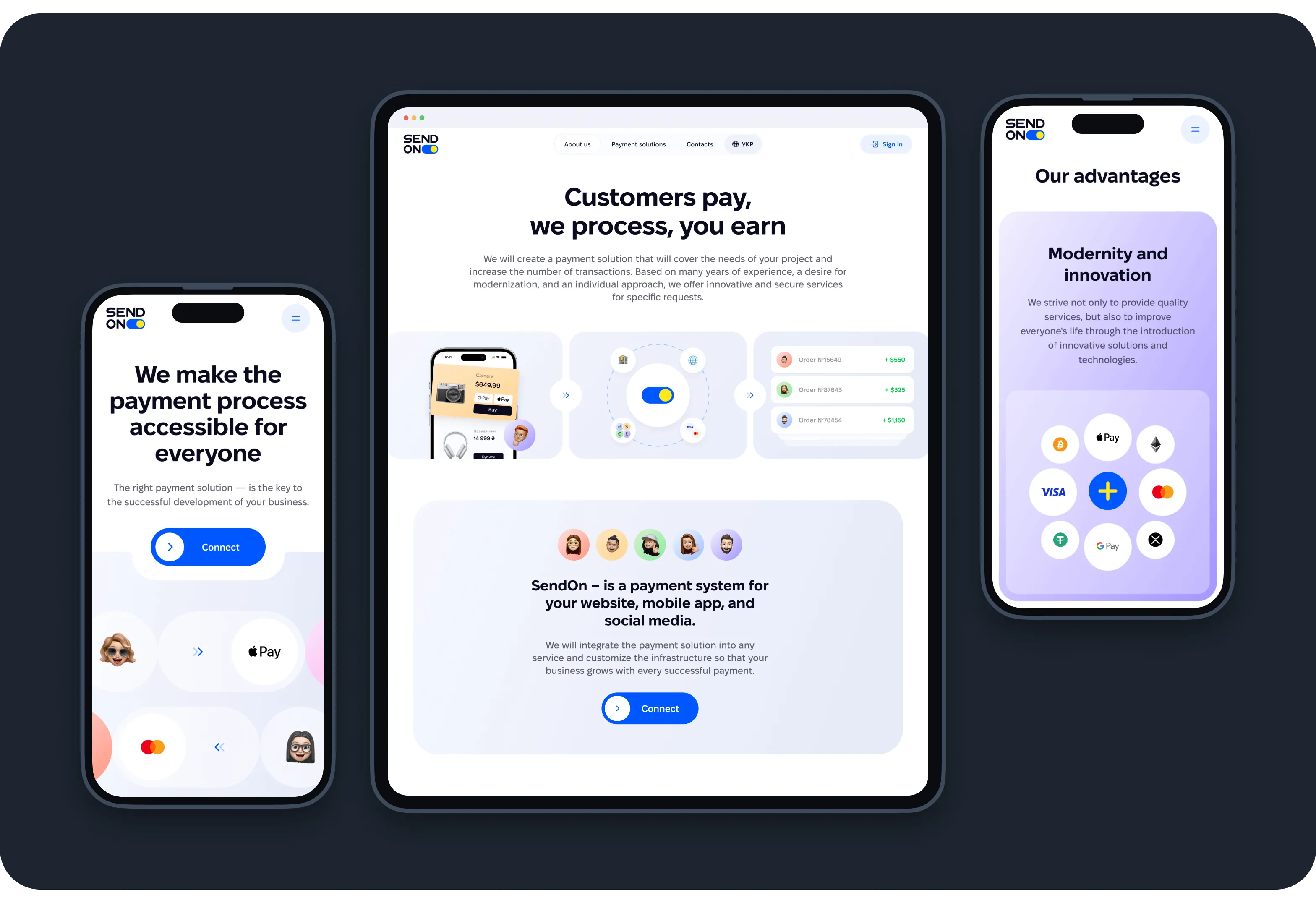 UX/UI & Web Design for SendOn Digital Payment Service - goodface.agency