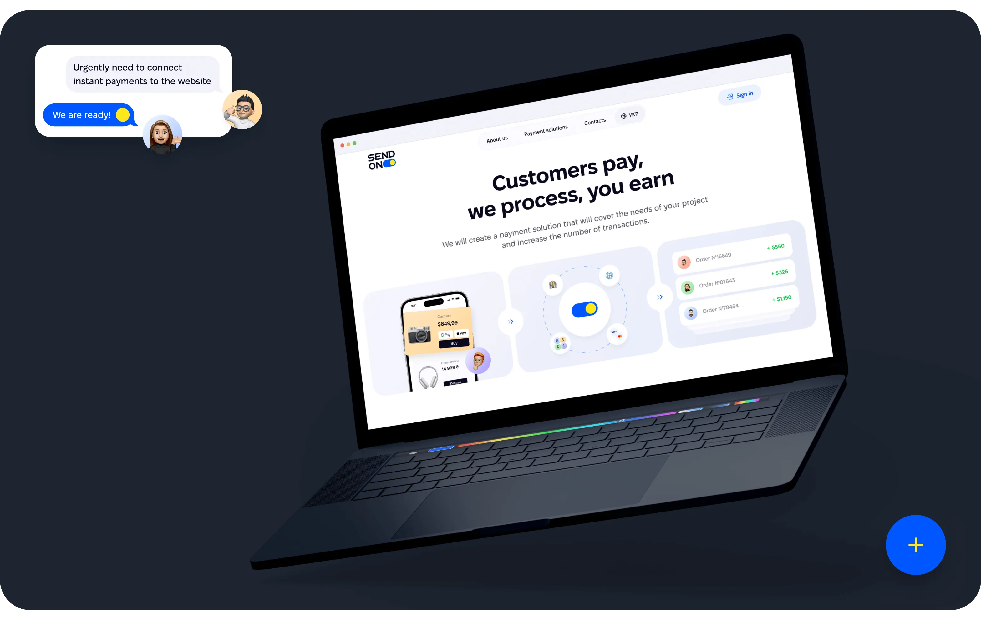 UX/UI & Web Design for SendOn Digital Payment Service - goodface.agency