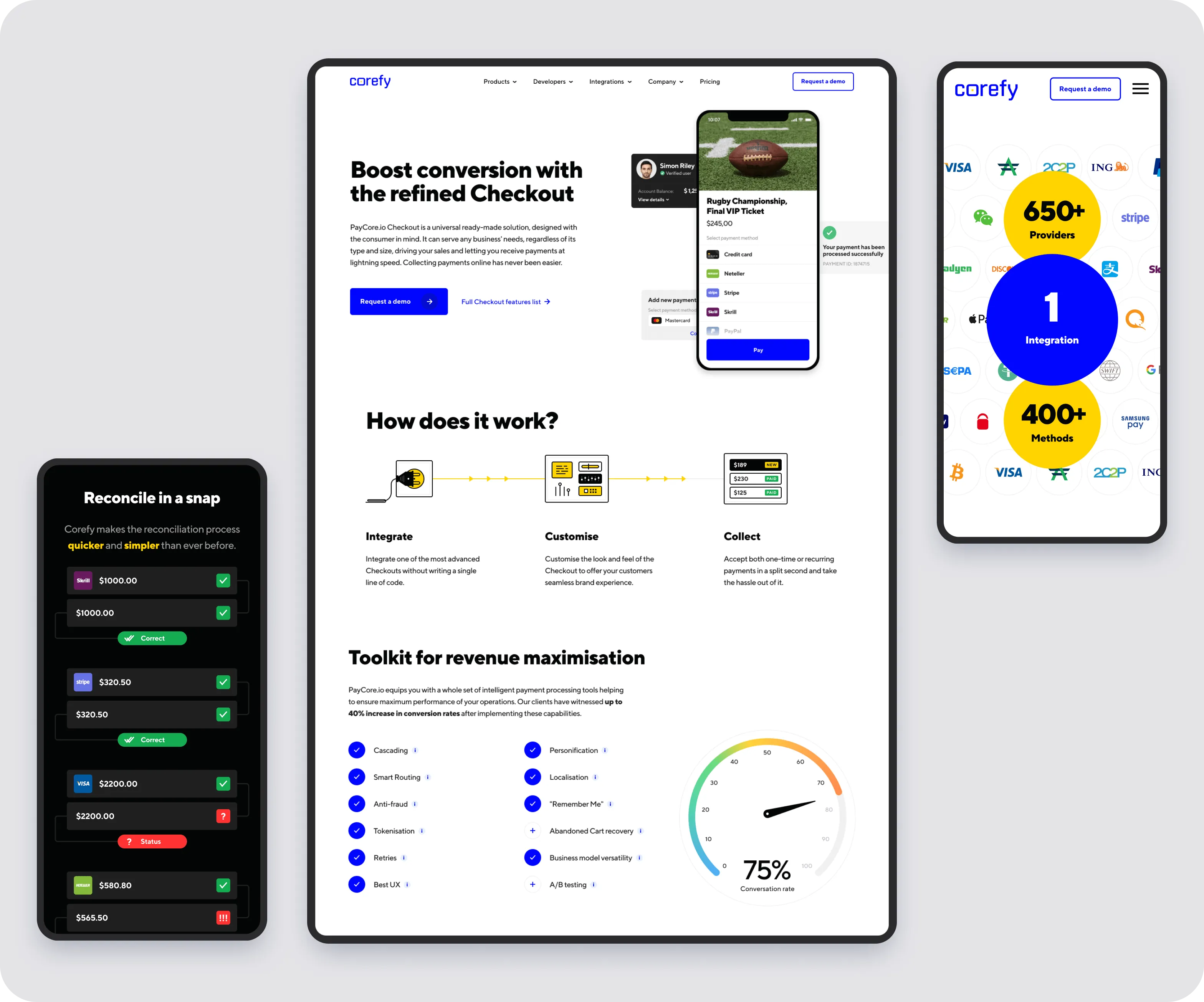 Fintech web design & development for payment orchestration platform - goodface.agency