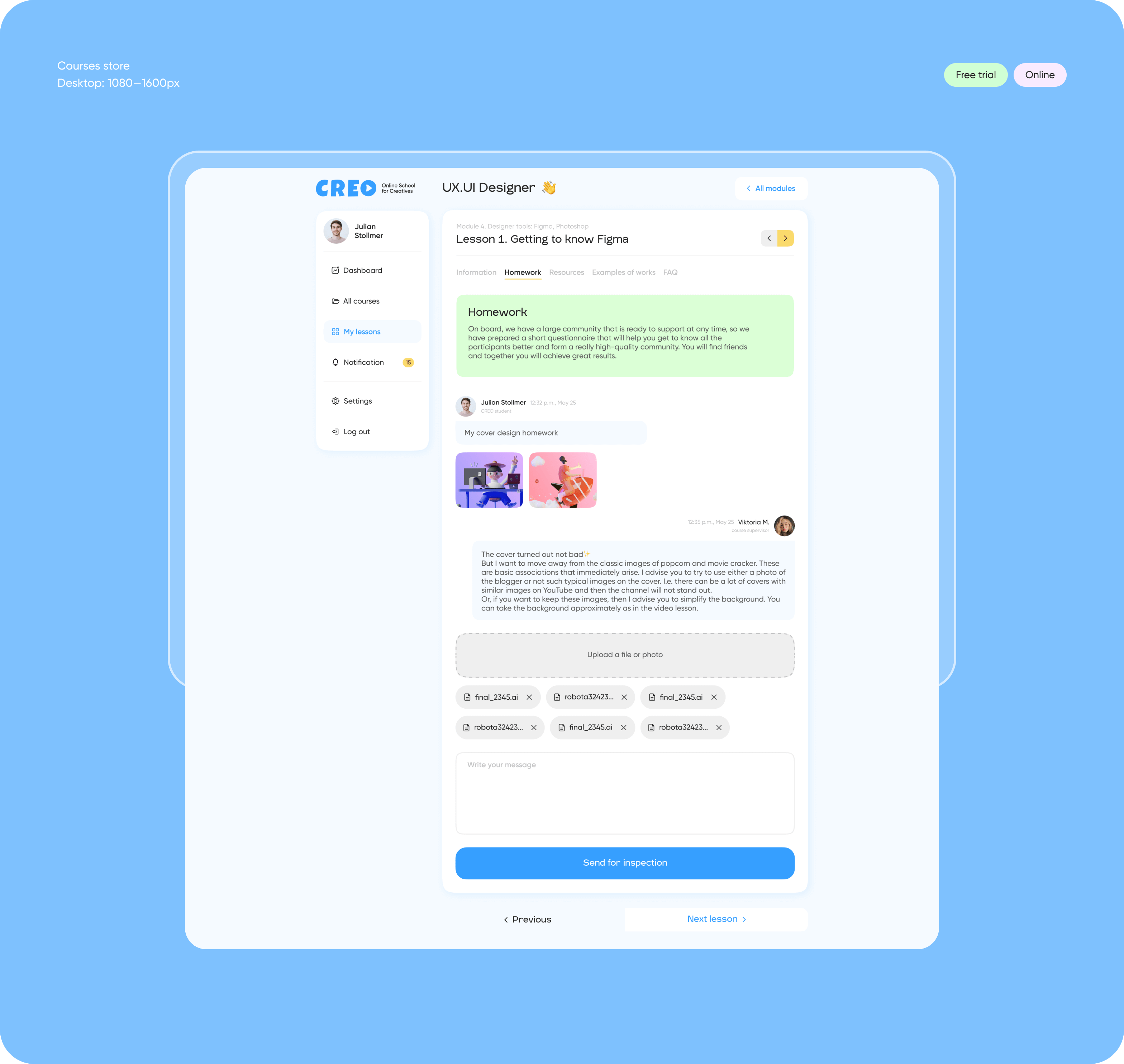 Custom LMS design & development for CREO platform - goodface.agency