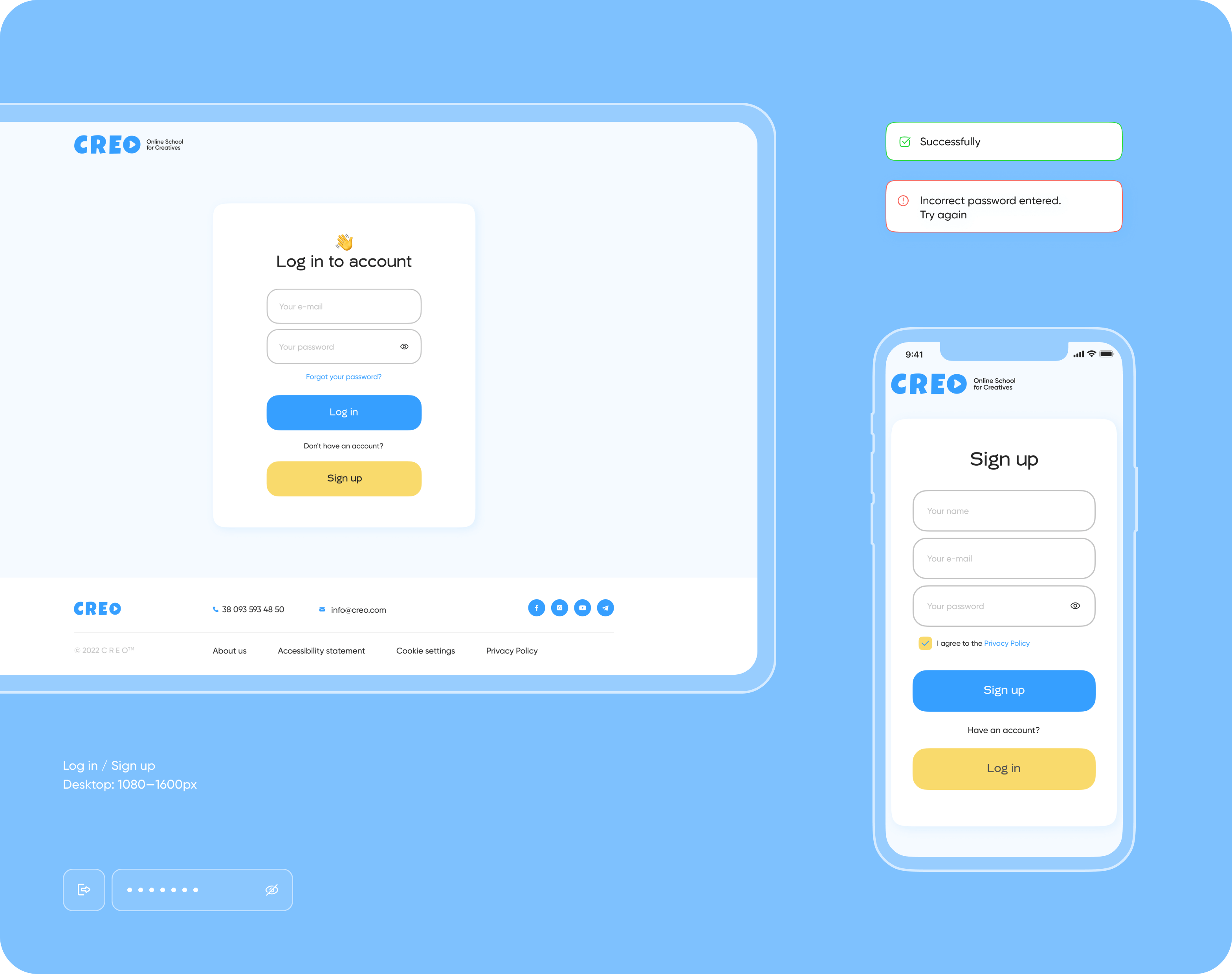 Custom LMS design & development for CREO platform - goodface.agency