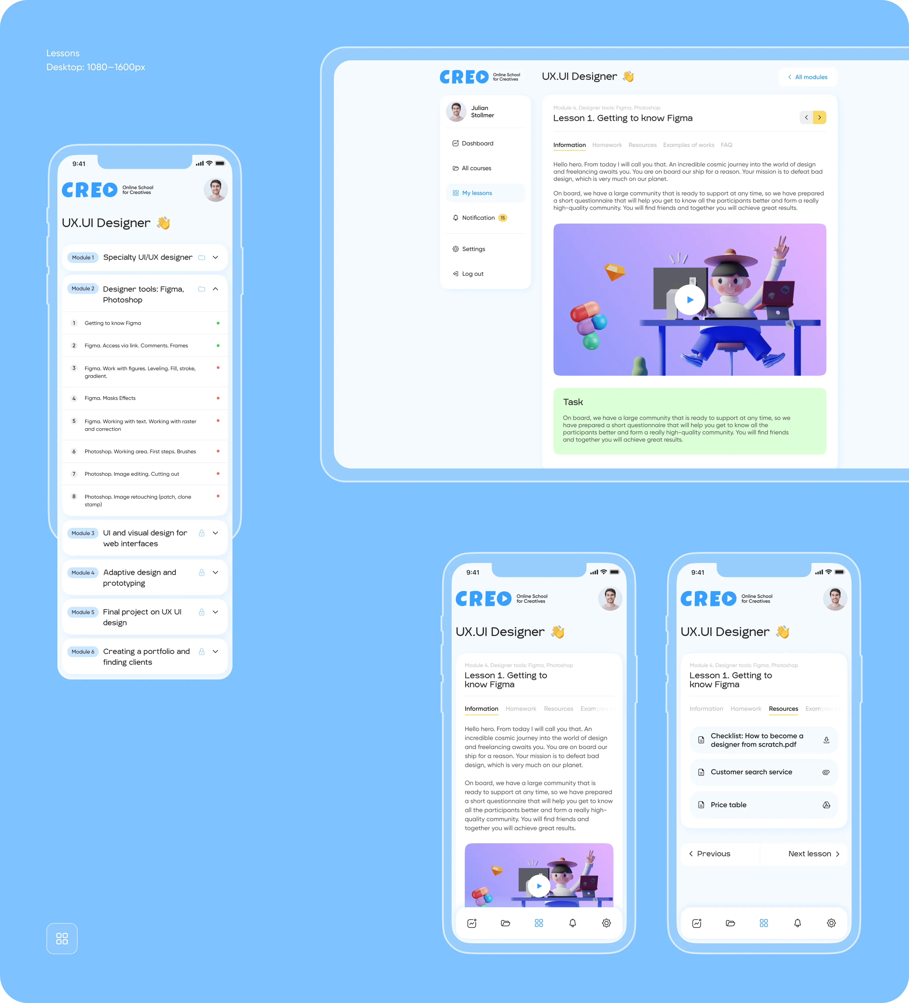 Custom LMS design & development for CREO platform - goodface.agency