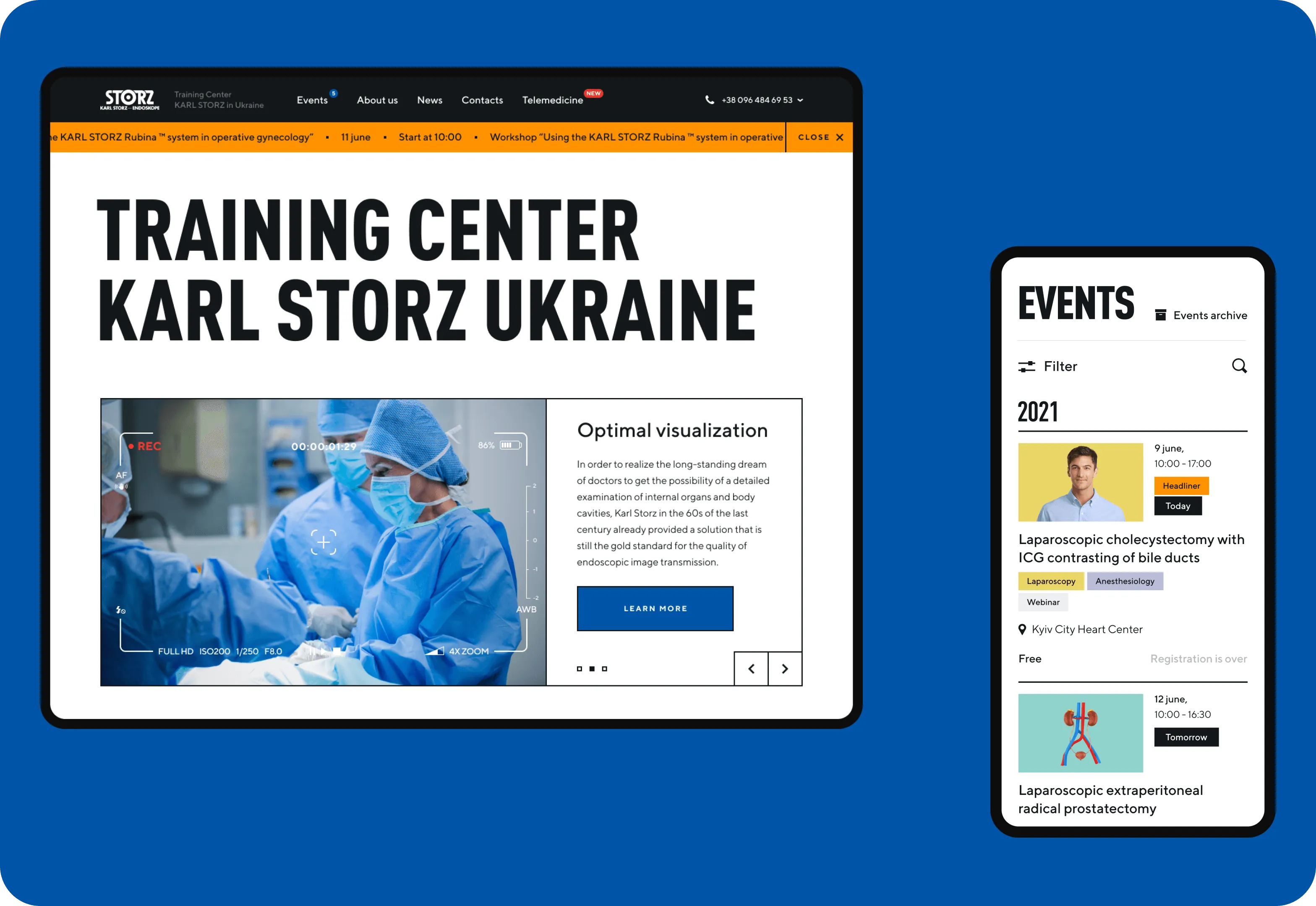 Веб дизайн і мобільна розробка для EdTech платформи KARL STORZ - goodface.agency