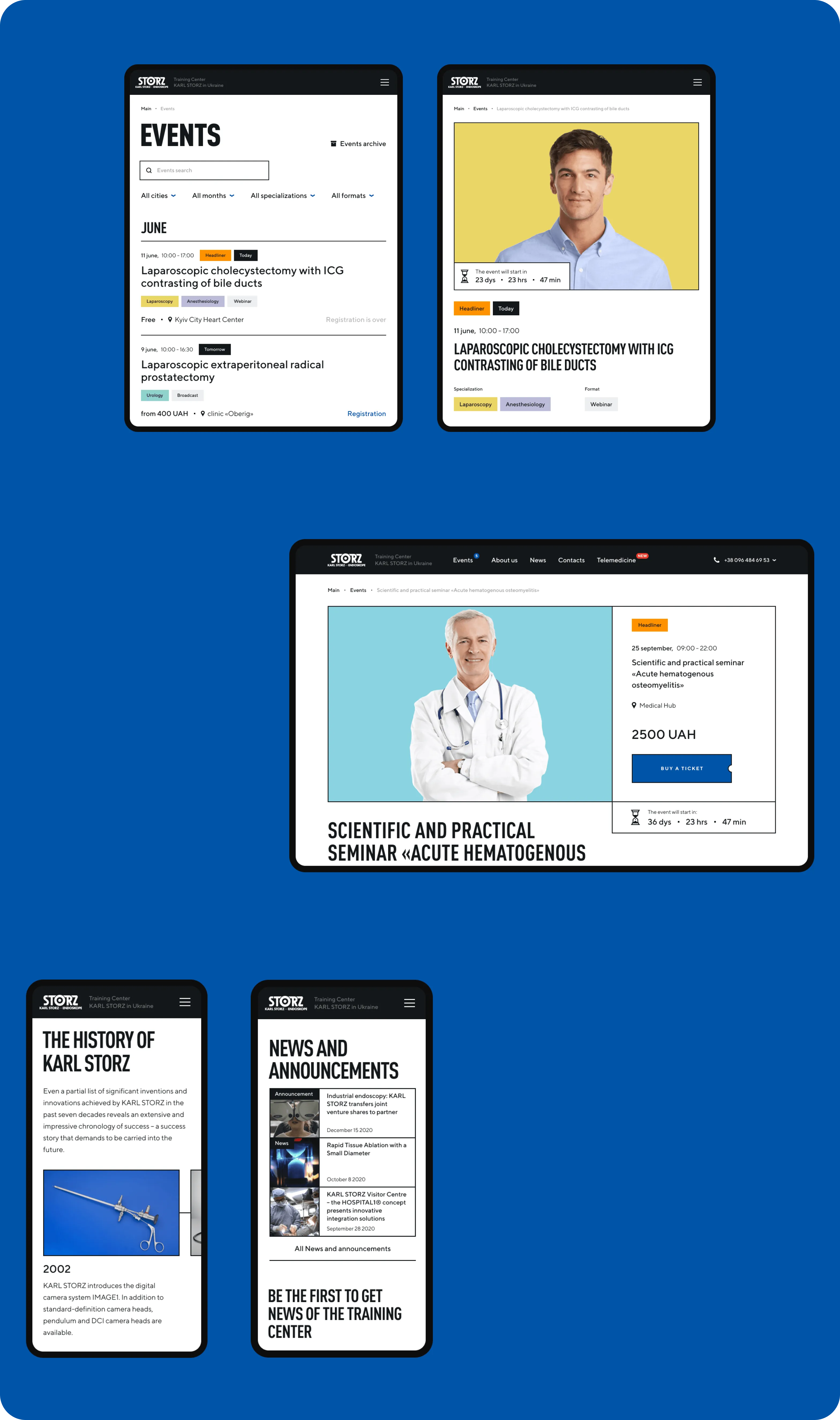Веб дизайн і мобільна розробка для EdTech платформи KARL STORZ - goodface.agency