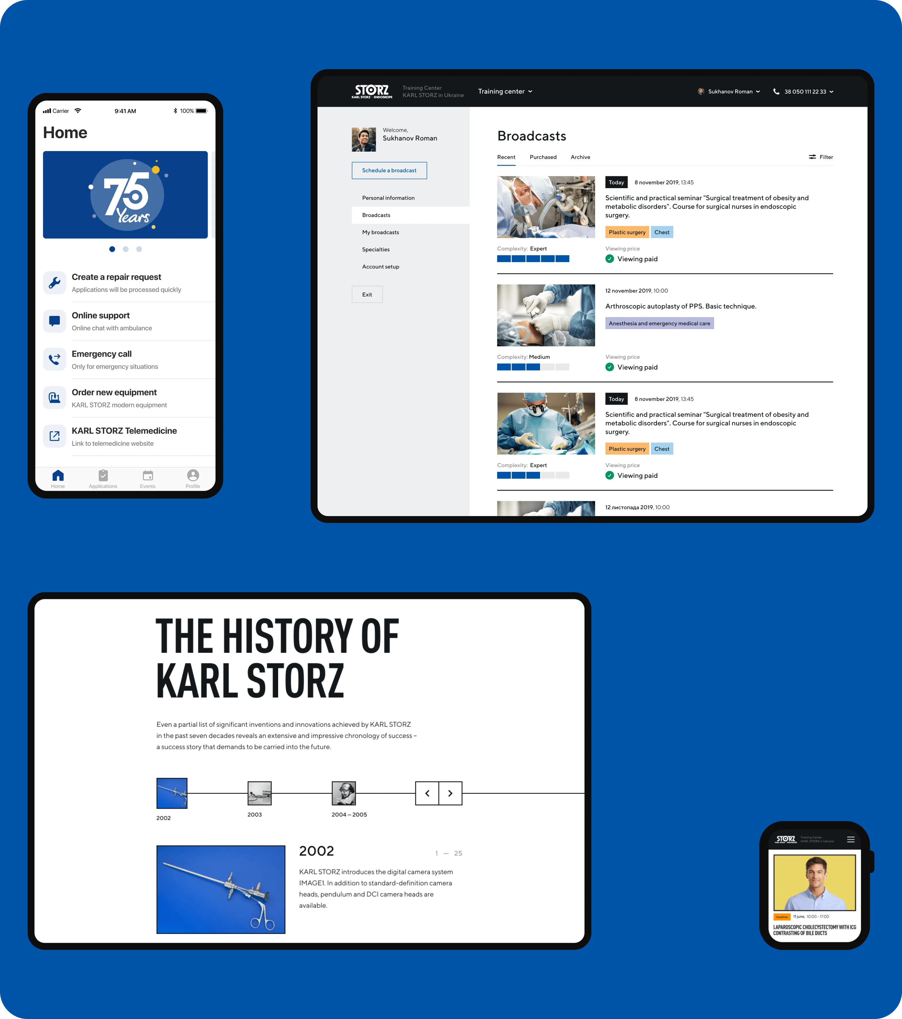 Веб дизайн і мобільна розробка для EdTech платформи KARL STORZ - goodface.agency